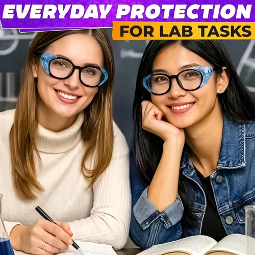 Miniatura 9 de BURIUS Protectores laterales de seguridad para lentes con clip – Se ajustan al 98% de las gafas Protecciones ligeras de laboratorio