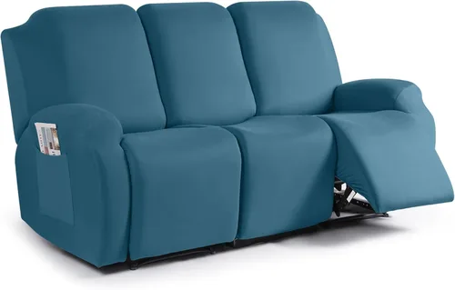 Miniatura 33 de TAOCOCO Funda para sofá reclinable, 3 piezas de fundas de tela de poliéster elástica para sofá reclinable de 3 asientos, protector de muebles suave