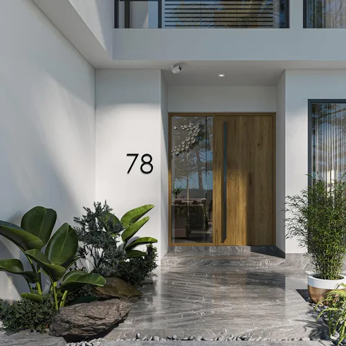 Miniatura 4 de Números de casa flotantes modernos de 12 pulgadas para exteriores Números de casa de metal grandes para exteriores Números de dirección de casa