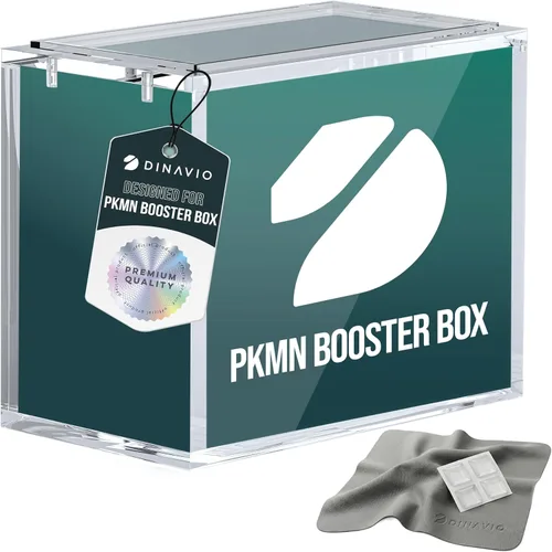 Caja de almacenamiento para cajas de refuerzo PKMN de Dinavio Crafthouse - Acrílico de exhibición apilable de 8mm + 5mm de ultra grosor con imanes