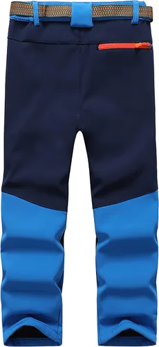 Miniatura 2 de Lelaki Pantalones de esquí de nieve impermeables para niños, pantalones de senderismo para exteriores, pantalones cálidos con forro polar