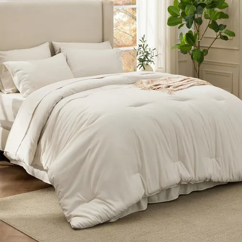 Miniatura 11 de Bedsure - Juego de edredón queen - Juego de ropa de cama refrescante y cálida, ropa de cama reversible gris claro para todas las estaciones, 3 03