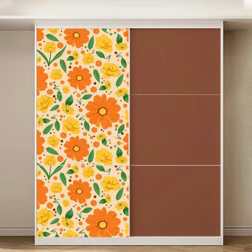 Miniatura 5 de Papel tapiz floral vintage para despegar y pegar, flores amarillas brillantes, autoadhesivas, removibles, adhesivos de pared para gabinetes