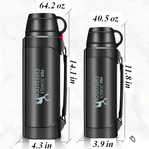 Miniatura 2 de Botella de vacío de acero inoxidable, hervidor portátil aislado para bebidas calientes y frías, taza de café de viaje portátil para automóvil