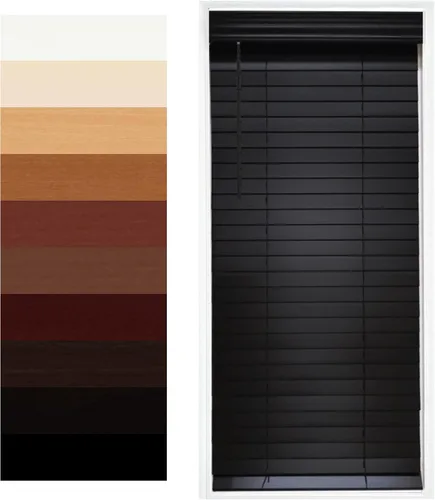 Miniatura 10 de TailorView Cortinas de ventana horizontales de madera personalizables sin cordón - Paletas de 2 pulgadas - Alabastro - Montaje interior o exterior.
