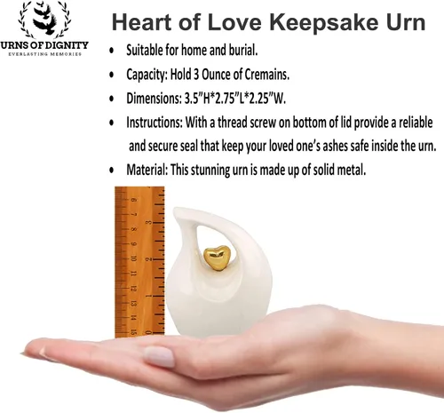 Miniatura 7 de Urna de recuerdo personalizada para cenizas humanas – Urna conmemorativa de diseño de corazón, pequeña urna de cremación, urna funeraria