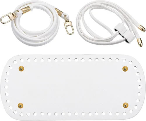 uxcell Juego de 3 bolsas de cuero para hacer mochilas, kit de fabricación de bolsos de cuero con parte inferior de bolsa, correa para el hombro,