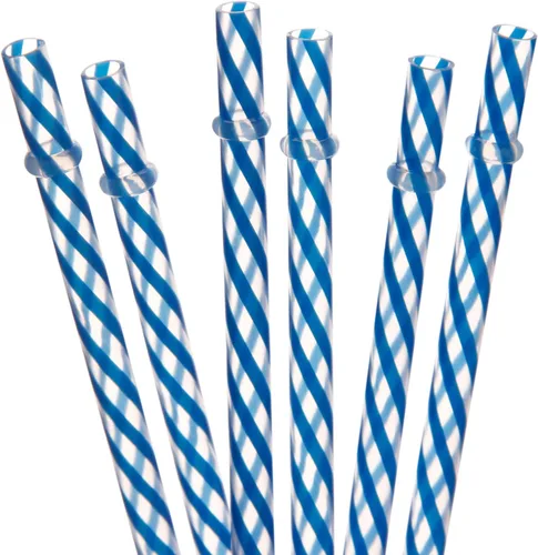 Miniatura 14 de Dakoufish 12 pajitas gruesas de plástico reutilizables de 11 pulgadas, sin BPA, pajitas para tarros de masón, color a rayas pequeñas