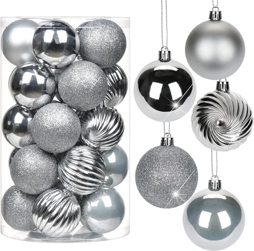 Miniatura 33 de Adornos de bolas de Navidad negras de 2.36 pulgadas, 25 piezas inastillables, set de adornos de Navidad, bolas de Halloween, adorno negro para árbol