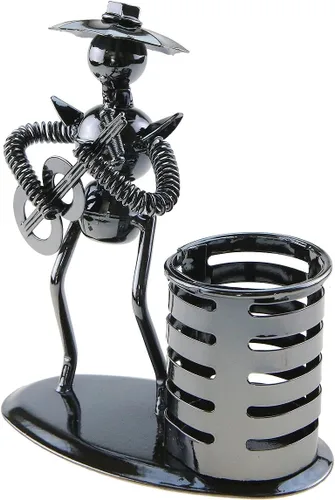 Miniatura 3 de Música Tema de Músico Sombrero de Hierro Hombre Arte de Acero Metal Personalidad Creativa Lápiz Titular de Lápiz Taza Oficina Estudiantes Escritorio