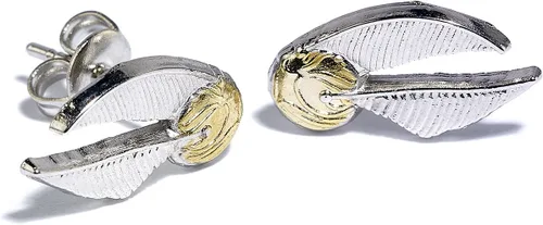 Miniatura 3 de Harry Potter Juego de 3 aretes de tuerca oficiales Reliquias de la MuerteSnitch DoradoPlataforma 9 34, Metal