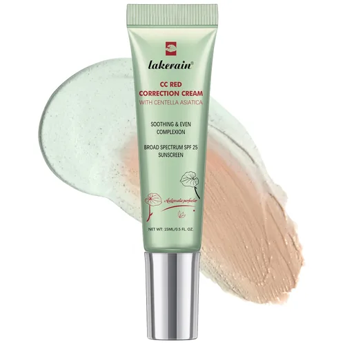 CC Red Correct Cream con Centella Asiatica y SPF 25 - Imprimación verde correctora de color para enrojecimiento, manchas, marcas de acné - CC Red