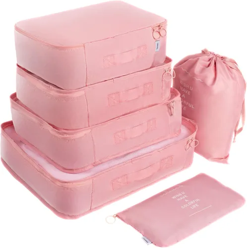 Miniatura 2 de Adwaita - Juego de 6 cubos organizadores de equipaje para viajes (rosa)