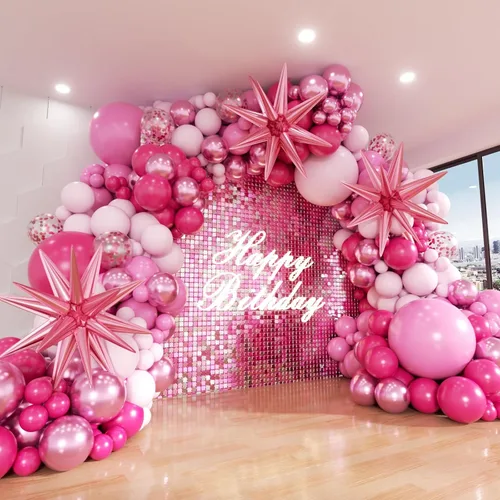 Miniatura 16 de Kit de Arco de Globos Azul ADOINBY, kit de 152 piezas de globos cromados macarrón azul marino y estrellas, kit de globos de diferentes tamaños
