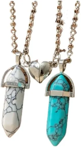Miniatura 33 de Collar magnético de corazón dividido a juego para parejas, colgante de atracción mutua de cristal, regalo de joyería de amistad para mejores amigos