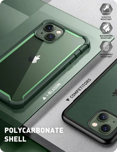 Miniatura 5 de i-Blason Funda para iPhone 14 (2022) / iPhone 13 (2021) de 6.1 pulgadas con protector de pantalla integrado, parte trasera transparente, parachoques
