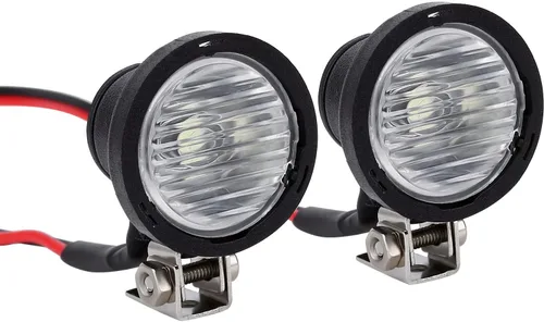 INJORA Faros delanteros RC para coche, luces LED RC para 1:10 RC Crawler Axial TRX4 TRX6 SCX10 90046 Wraith RR10 MST Redcat (redondo)