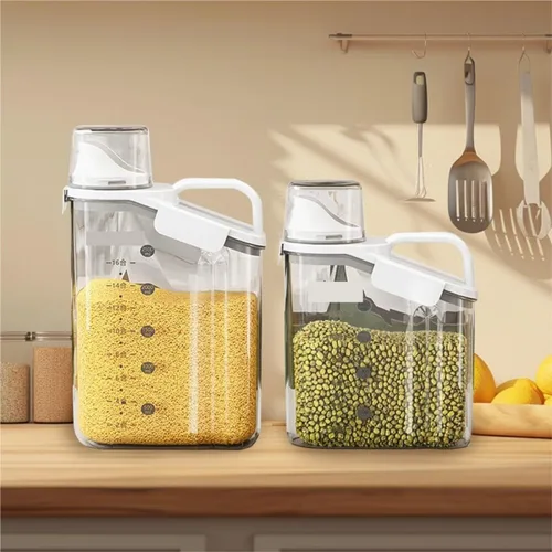 Miniatura 7 de Dispensador de cereales Dispensador de cereales Dispensador de cereales para alimentos secos, recipiente hermético para almacenamiento de cocina