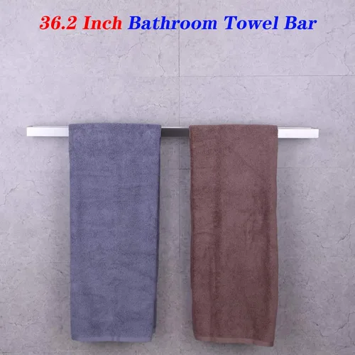 Miniatura 5 de GERZWY Toallero de baño de 36 pulgadas Barra de toalla de baño de acero inoxidable Estilo moderno Montaje en pared Acabado cepillado HG17703-LS