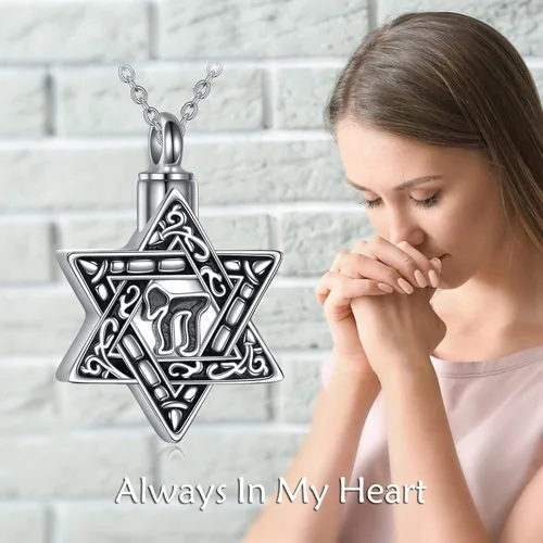 Miniatura 36 de YFN Collar de estrella de David de plata de ley, concha de abulón, árbol de la vida, joyería judía, regalos para mujeres y hombres