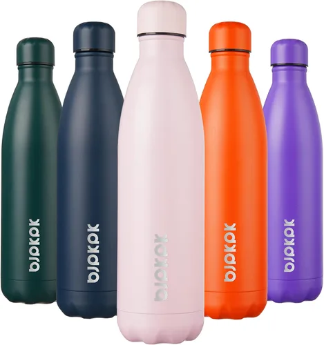 Miniatura 58 de BJPKPK Botellas de agua de acero inoxidable con aislamiento de 17 onzas, mantiene el frío y el calor, brillante oro rosa Oro rosa brillante