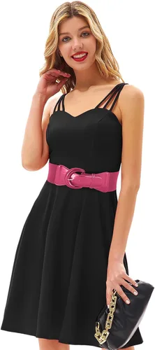 Miniatura 30 de GRACE KARIN Cinturón de cincha elástico ancho para mujer, cinturón vintage con hebilla gruesa de 3 pulgadas, S-XXXXL