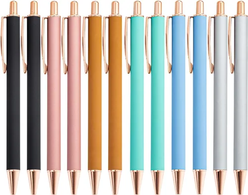 Miniatura 10 de Oddmoal Fun Sparkle - Bolígrafo para mujer, bonitos bolígrafos de metal brillante, bolígrafo multicolor retráctil para diario y escuela, tinta