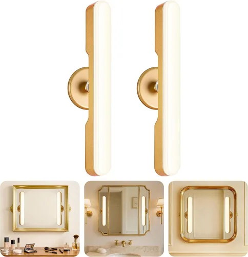 Miniatura 13 de Juego de 2 luces inalámbricas de maquillaje para espejo, barra de luz LED recargable para espejo de baño con 3 CCT regulables, luz inalámbrica