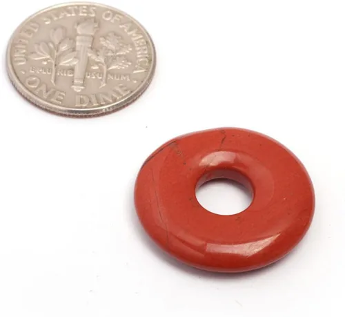 Miniatura 26 de JOE FOREMAN Anillo de cuarzo amatista natural de 1.181 in con colgante de donas circulares para hacer joyas, 1 unidad, Piedra