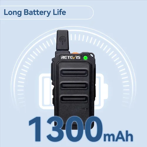 Miniatura 4 de Retevis RT19 Walkie Talkies con auricular, mini radio bidireccional recargable, 0.7 pulgadas de grosor, clip de metal, para adultos, restaurante