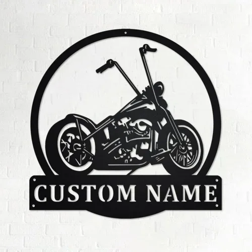 Miniatura 13 de Letrero de metal personalizado para motocicleta, arte de pared de metal con bandera de EE. UU., arte de pared de metal para motocicleta, letrero
