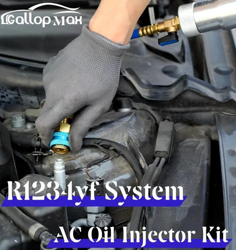 Miniatura 2 de Kit de inyector de tinte de aceite de CA R134A y R1234YF y R410A con acoplador rápido R134A R1234YF Acoplador rápido Adaptador R410A 2 comprobadores