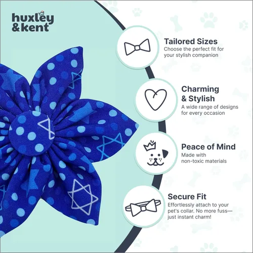 Miniatura 4 de Huxley & Kent Lazo de molinete para mascotas para perros y gatos – Accesorio de collar de gancho y bucle ajustable para vacaciones – Lindo y cómodo