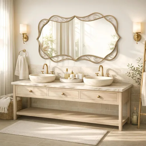 Miniatura 18 de Besdomus Espejo de baño negro moderno: espejos de baño grandes de 24 x 36 pulgadas para colgar sobre el fregadero, colgante vertical u horizontal