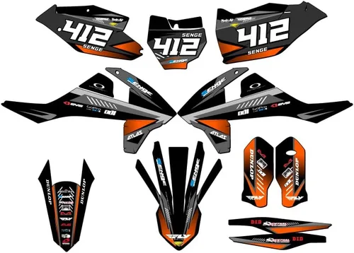 Miniatura 5 de Kit de base gráfica SXF Surge Black Senge 2016-2018 compatible con KTM