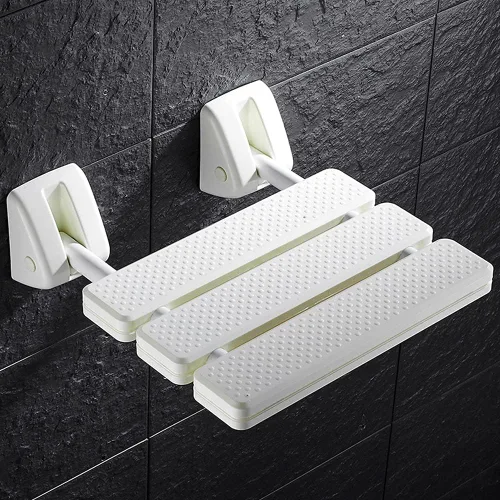 Miniatura 2 de Pilarmuture Asiento de ducha plegable montado en la pared, asiento de ducha ABS duradero antideslizante para ducha interior, silla de taburete