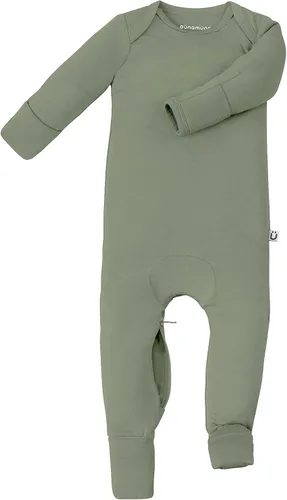Miniatura 69 de GUNAMUNA Pijama unisex convertible ultrasuave para bebé, mameluco con cremallera para pañales, recién nacido a 24 meses