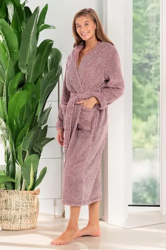 Miniatura 3 de Alexander Del Rossa Bata mullida y esponjosa para mujer, batas largas con capucha para mujer, talla grande