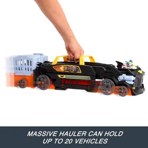 Miniatura 3 de Hot Wheels Auto de juguete y pista, el vehículo Escape Chase de Batman de RacerVerse se transforma en pista de 3 carriles con 1 Batman fundido a