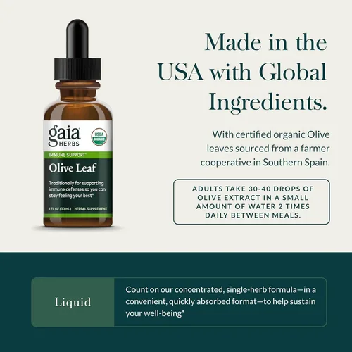Miniatura 4 de Gaia Herbs Hoja de olivo 1 onza líquida, extracto líquido