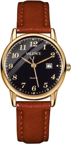 Valence Vintage Watch for Women - Brown Leather Band Strap for Small Wrist - Square Face Dainty Elegant Luxury Watch for Lady - Fashional Gift for