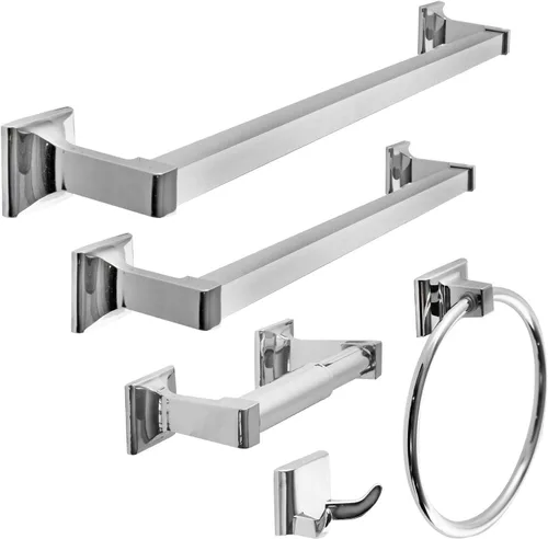 SENTO - Juego de accesorios de baño clásicos para bodega, juego de accesorios de baño de metal resistente para montar en la pared, incluye gancho