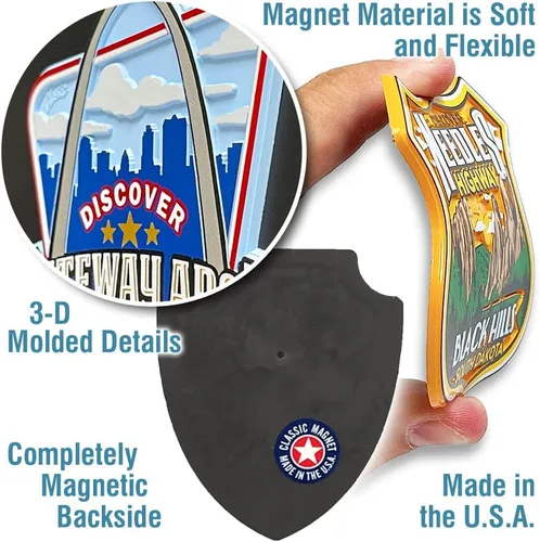 Miniatura 3 de Imán de Parque Nacional Badlands de Classic Magnets, 2.9 x 3 pulgadas, recuerdos y regalos coleccionables de goma 3D de estilo vintage fabricados