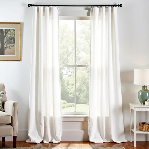 Miniatura 108 de JINCHAN Cortinas de lino de 108 pulgadas de largo, juego de 2 paneles, cortinas de ventana para sala de estar y dormitorio, cortinas