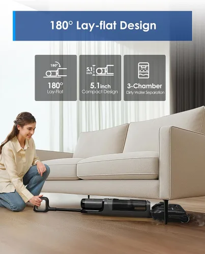 Miniatura 6 de Tineco Floor ONE i6 Stretch Aspiradora Húmeda y Seca, Aspiradora y Trapeadora Todo en Uno, Succión Potente de 20kpa, Hasta 40 Minutos de Tiempo