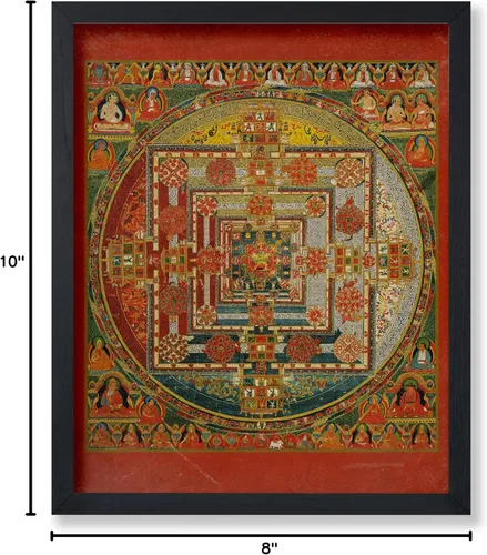 Miniatura 7 de Poster Master Póster vintage de mandala Kalachakra, impresión retro de la rueda del tiempo, arte budista, arte tibetano, regalo para hombres