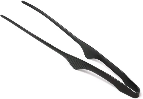 Todai - Pinzas para barbacoa Yakiniku antideslizantes de acero inoxidable de 9.4 pulgadas (negro)