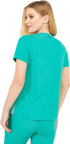 Miniatura 3 de Mediclo Sal Essential - Camiseta médica para mujer, respetuosa con el medio ambiente, sostenible, con cuello en V, bolsillo en el pecho, ropa