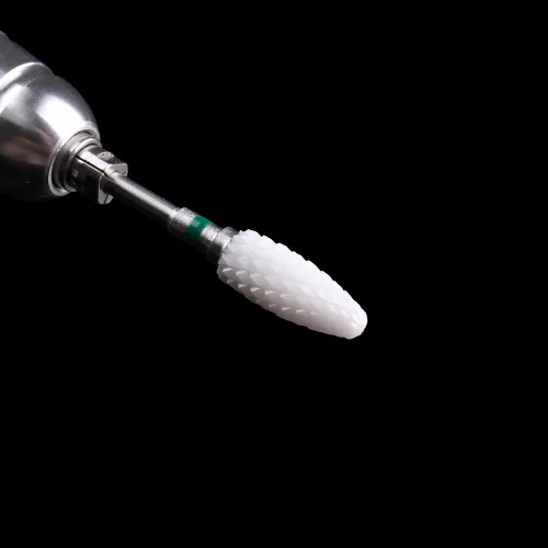 Miniatura 2 de Broca de cerámica de grano grueso para uñas, broca de archivo de cono de cerámica blanca, herramienta de arte de uñas de gel estilo llama 3/32