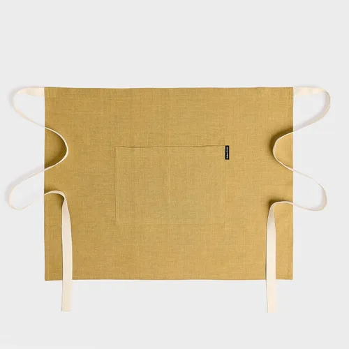 Miniatura 16 de Solino Home Delantal de lino estilo bistró para servidor, lazos extralargos con bolsillos, medio delantal de lino 100% puro para hombres y mujeres